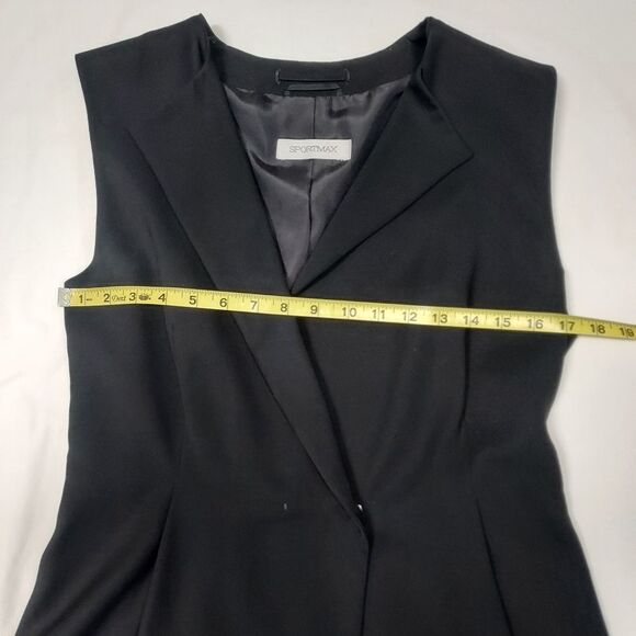Sportmax Viscose Blend Black Double Breasted Peplum Blazer Vest 12 - Picture 13 of 16